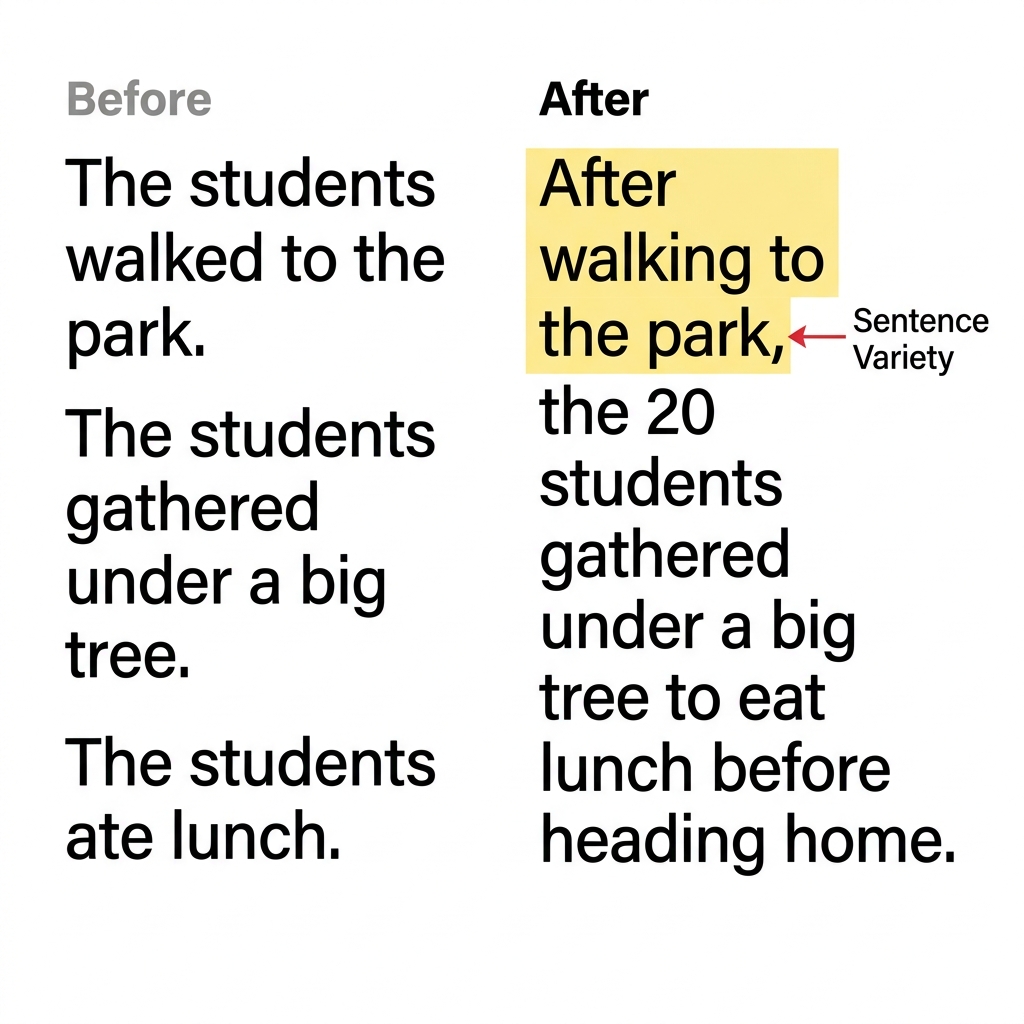 Good writers know that using the same sentence structure over and over can make a story feel flat. By changing the length.