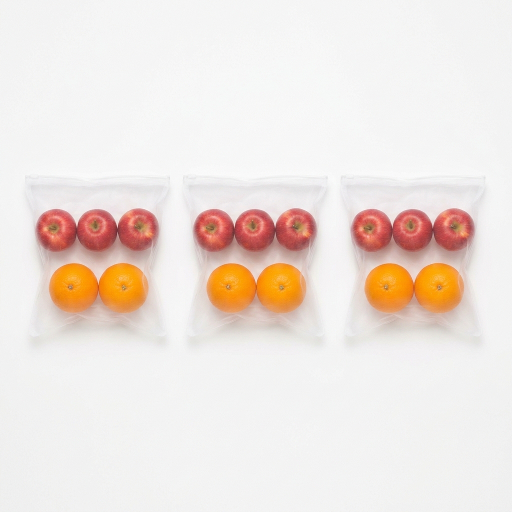 Imagine a grocery store where you buy bags of fruit. If you have 3 bags, and each bag has 3 apples and 2 oranges, you can.