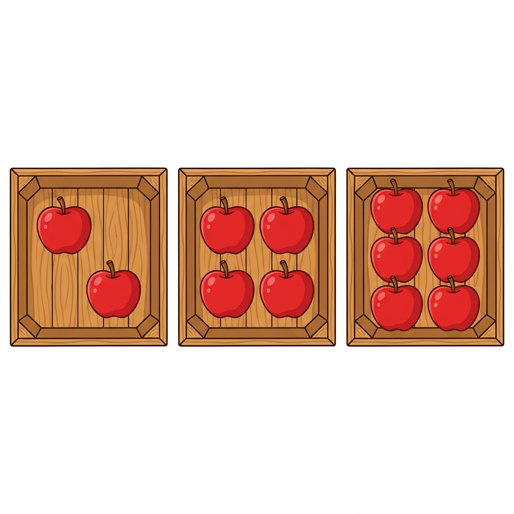 When fruit sales go from 2 to 4 to 6, we notice a pattern. The amount increases by 2 each time. This is a clear pattern.