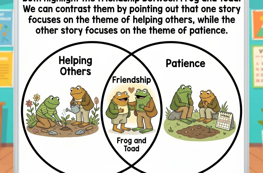 A third grade reading lesson on comparing stories in a series