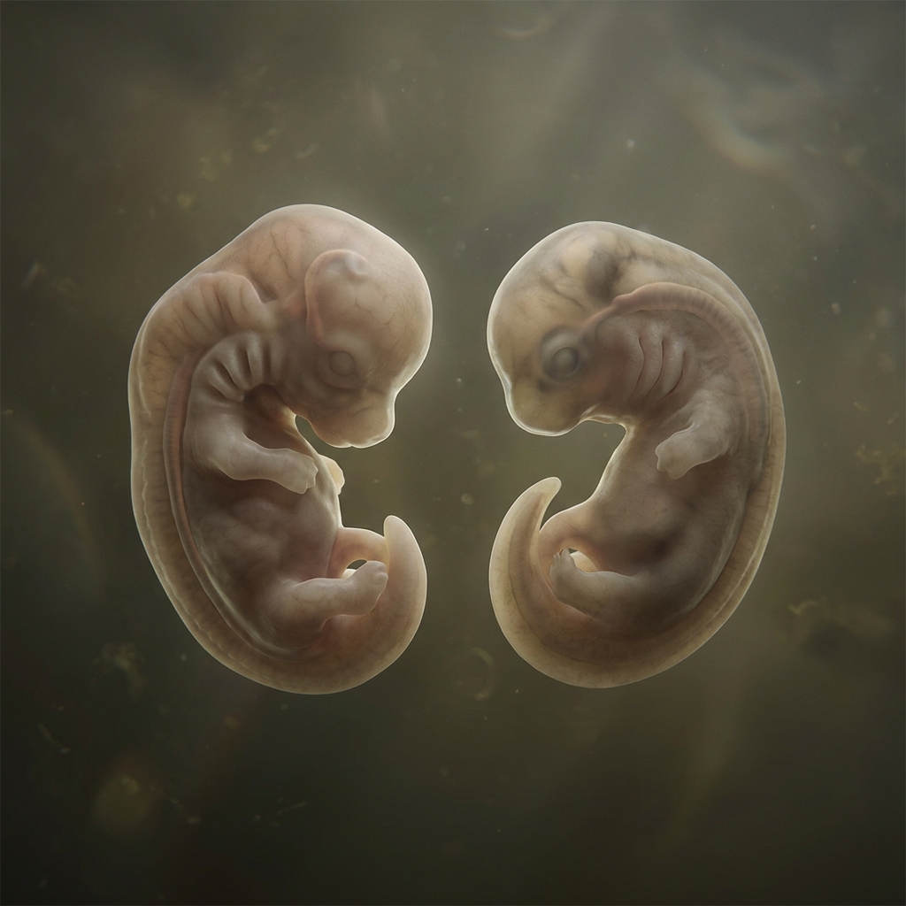 Vertebrate embryos often develop structures known as pharyngeal pouches that later transform into different adult features.
