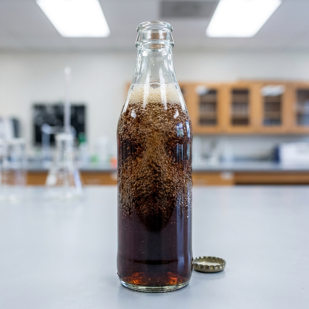 Consider opening a bottle of carbonated soda. When the cap is on, the carbon dioxide gas is in equilibrium with the liquid.