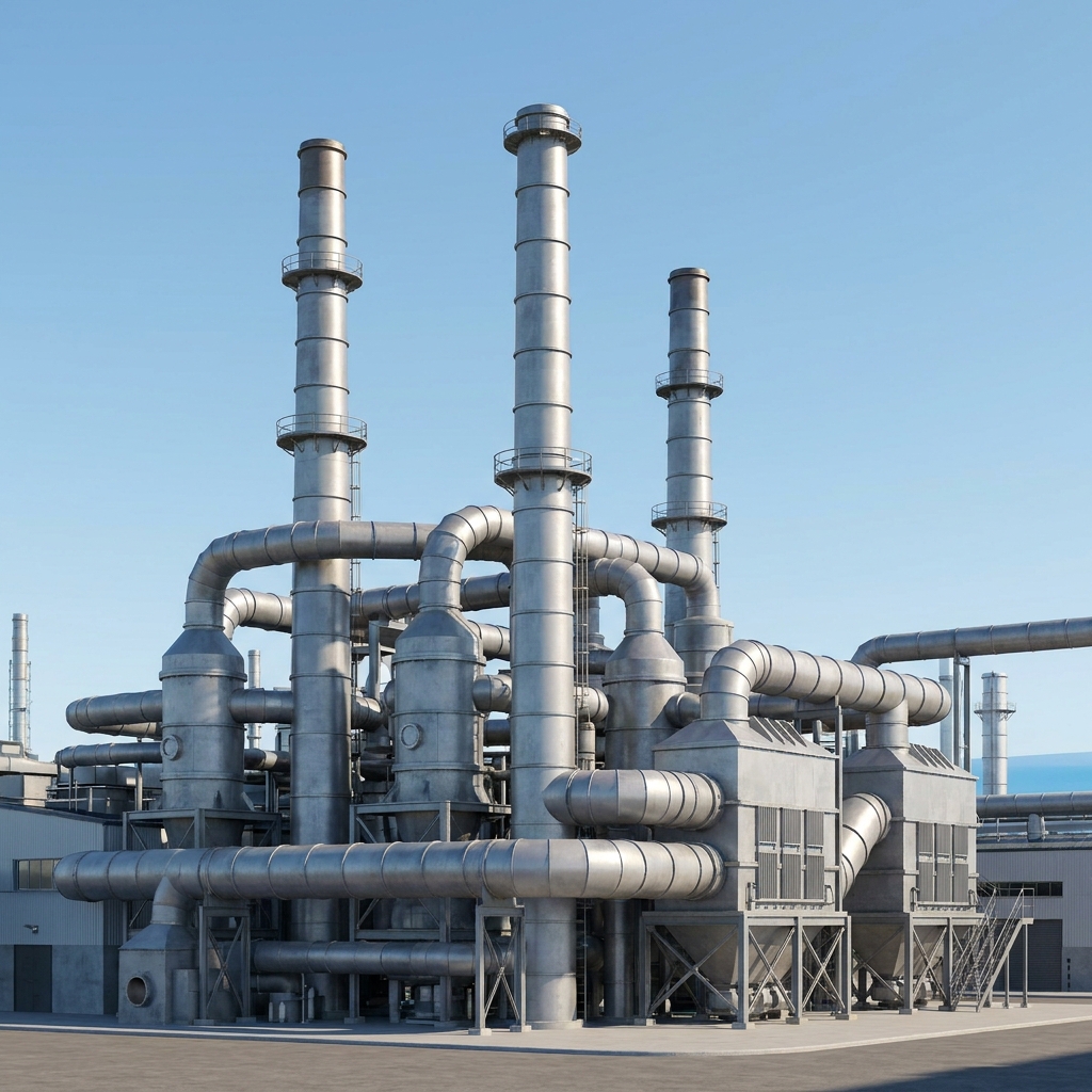 Example 1 involves a carbon capture system at a factory. This technology filters carbon dioxide out of factory smoke before.