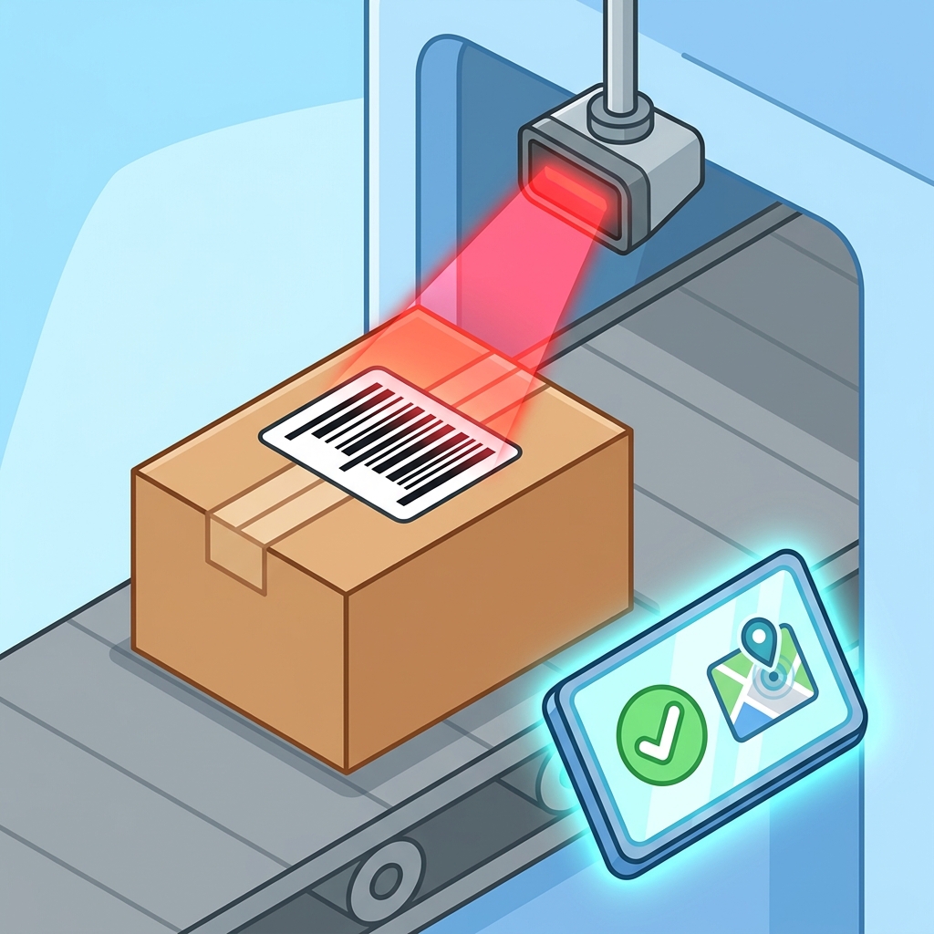 Shipping companies use a protocol for tracking packages by labeling each box and scanning it at every stop to update its.