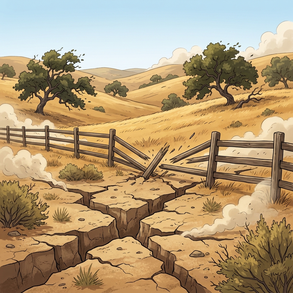 In California, the ground can shake during an earthquake. This happens in just a few seconds, so it is a rapid event. The.