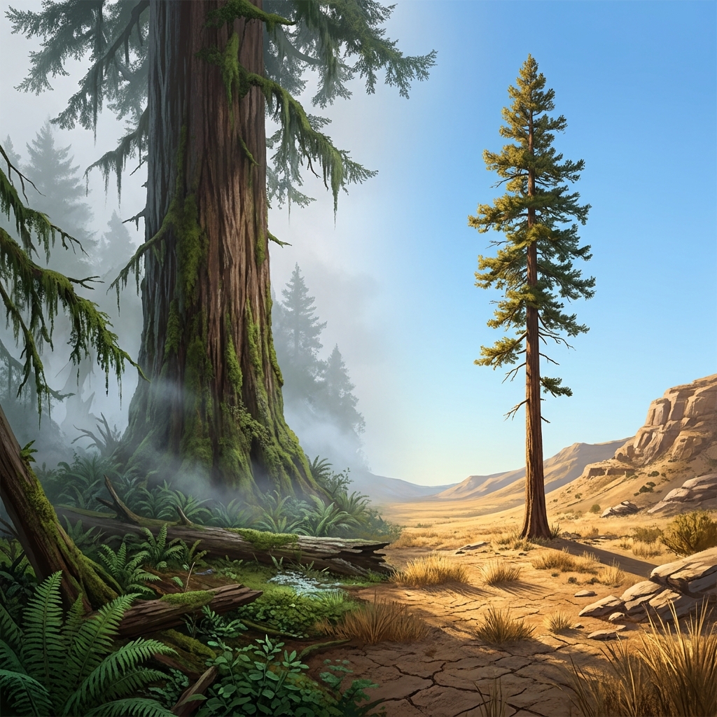 Coastal Redwoods are a great example. When they grow in a fog-heavy microclimate, they get extra moisture from the air.