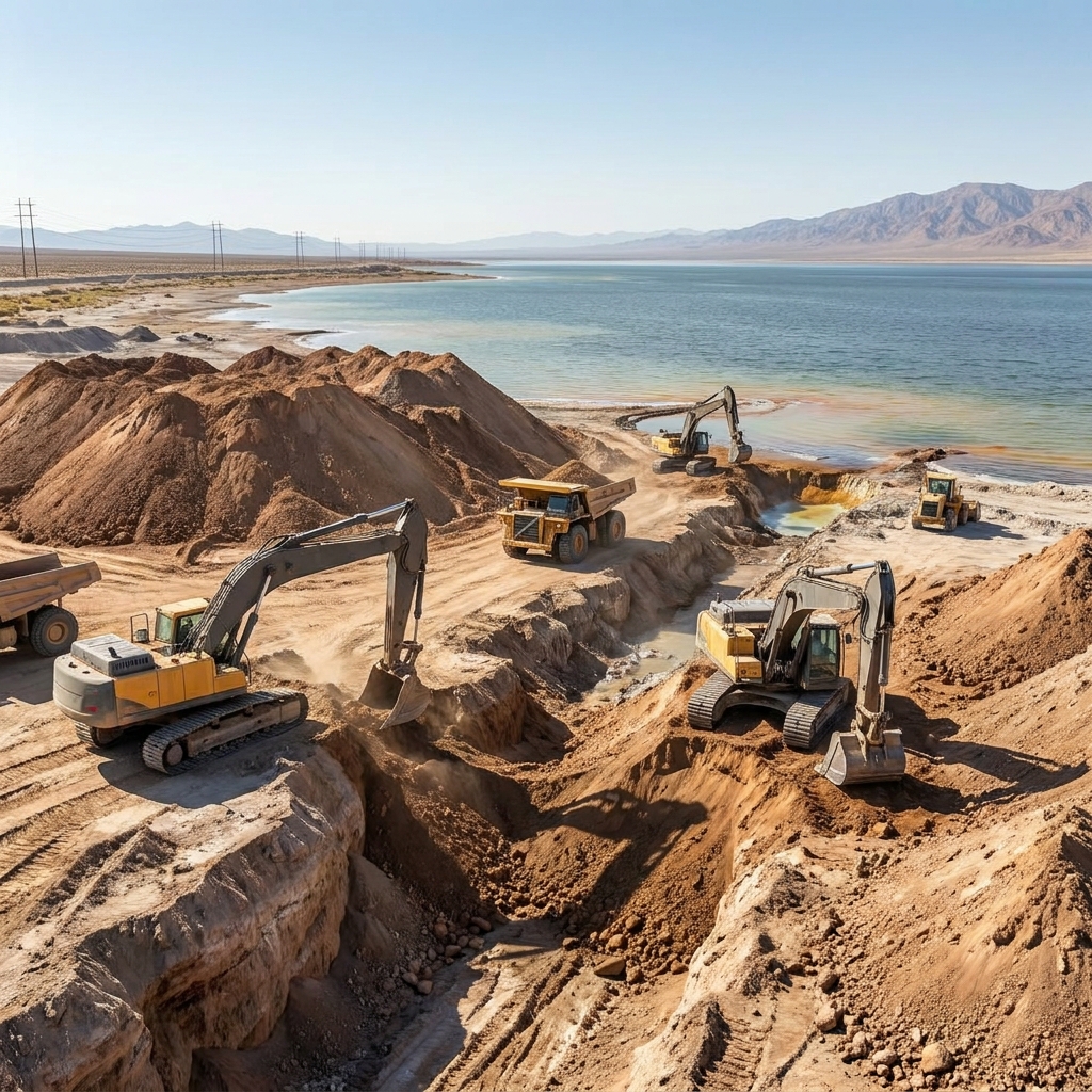 One example of human impact is mining for lithium in the Salton Sea. Lithium is a natural resource used in batteries for.