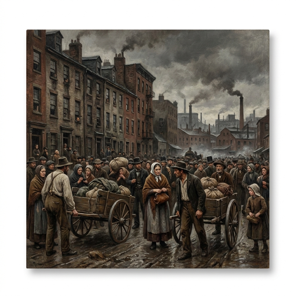 The Great Irish Famine of the 1840s was a major push factor that forced millions of Irish people to leave their homes. Many.