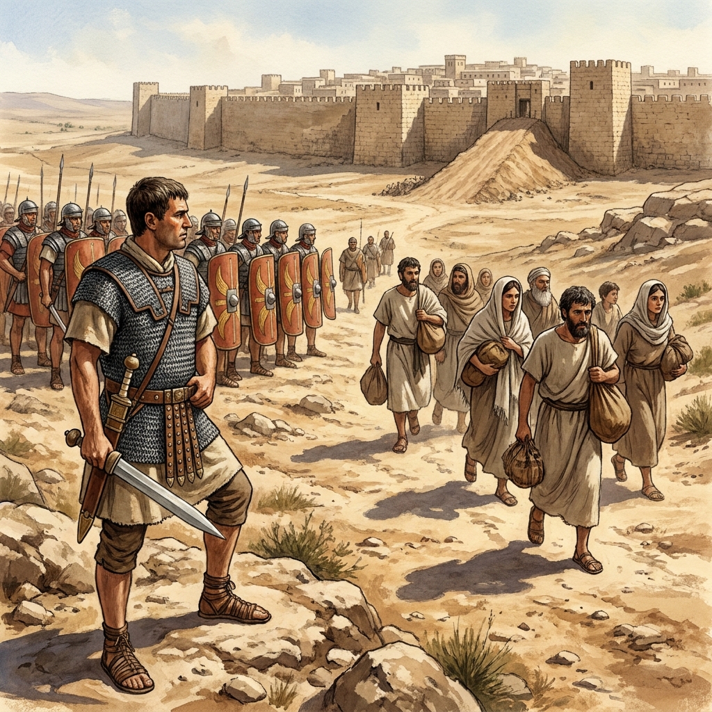 In 70 CE, the Romans conducted a siege of Jerusalem. This was a military operation where the Roman army surrounded the city.