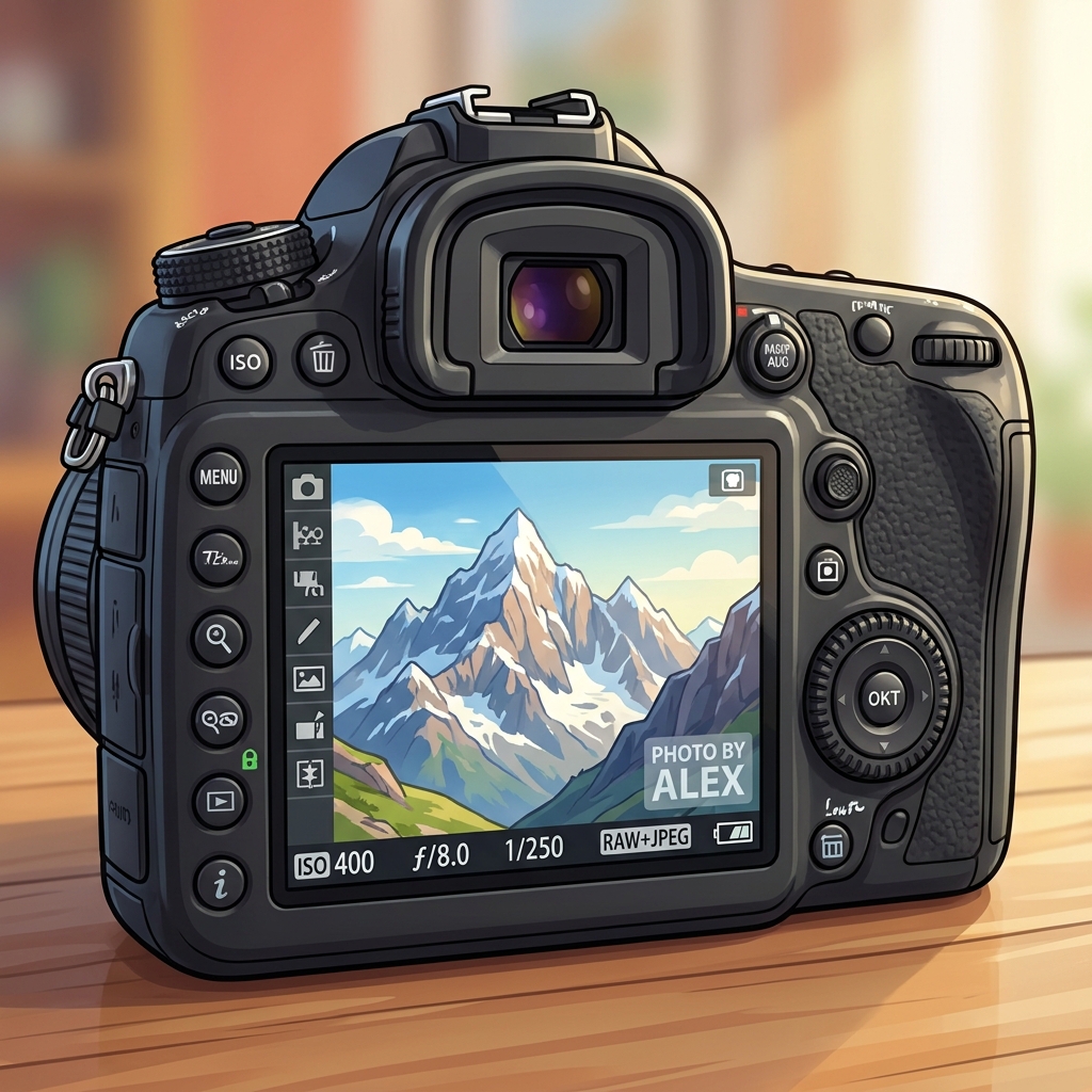Another example is when a photographer adds a watermark to their photos. A watermark is a small name or logo on the photo.