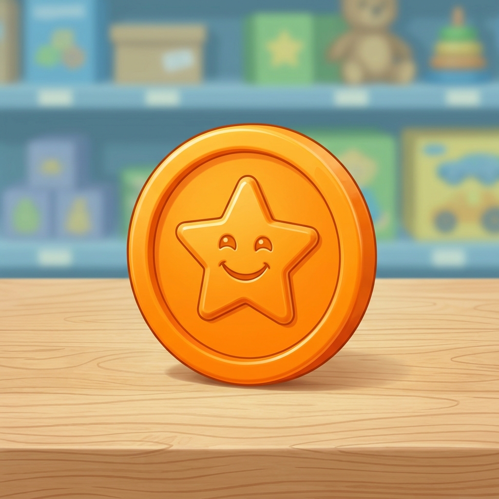 A plastic play-token is also not money. It cannot be used to buy things.