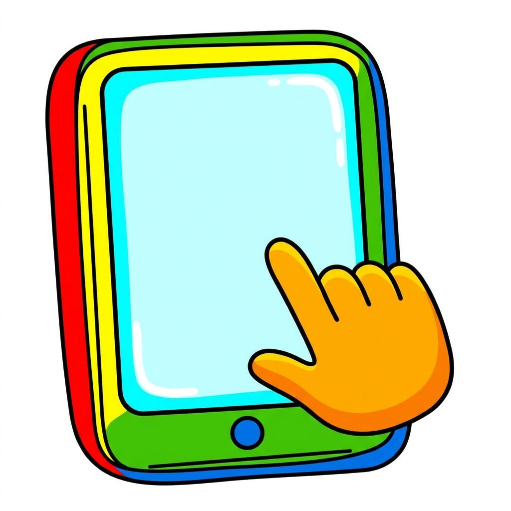 Let us try it together. Tap the screen to make a mark. See your mark appear? That is how we use a digital tool.