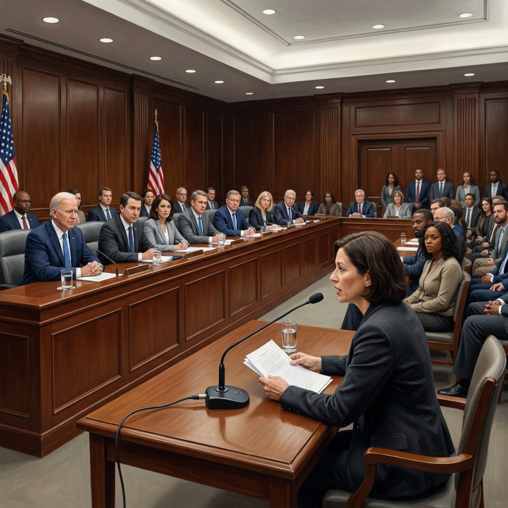 A federal committee hearing allows experts to testify on a new environmental bill. This is an example of the lawmaking.