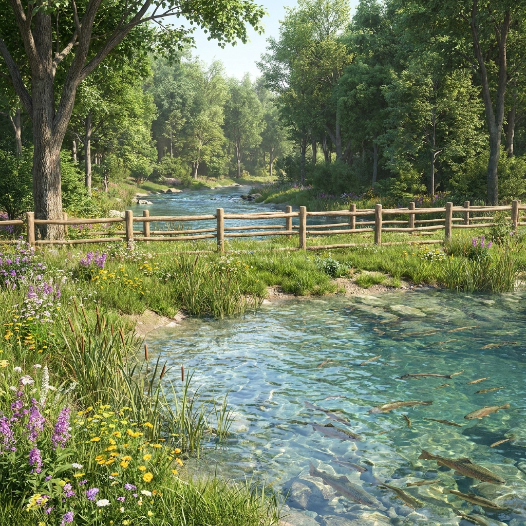 One example of good resource management is creating a protected zone around a river. By limiting how much water can be.