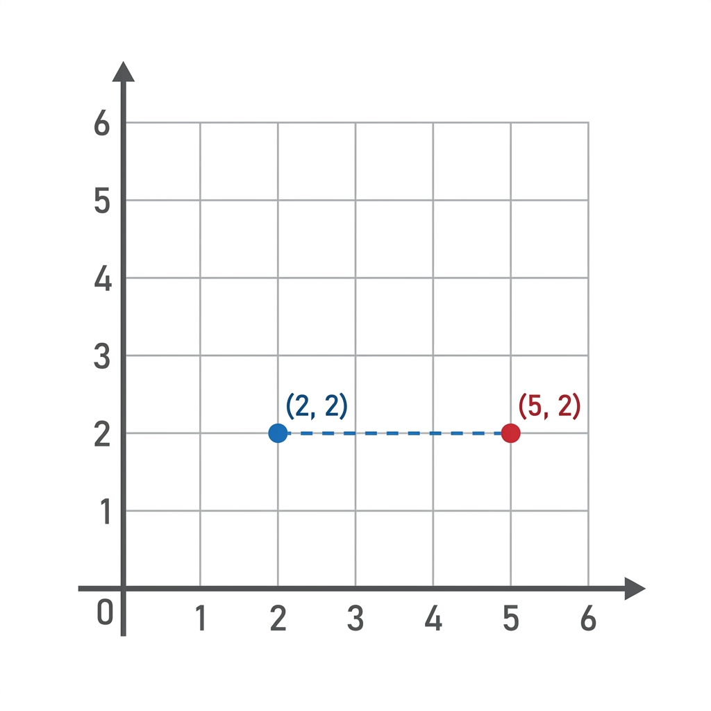 The new point would be at (5, 2). We kept the second number the same, so the point stayed at the same height, but we moved.