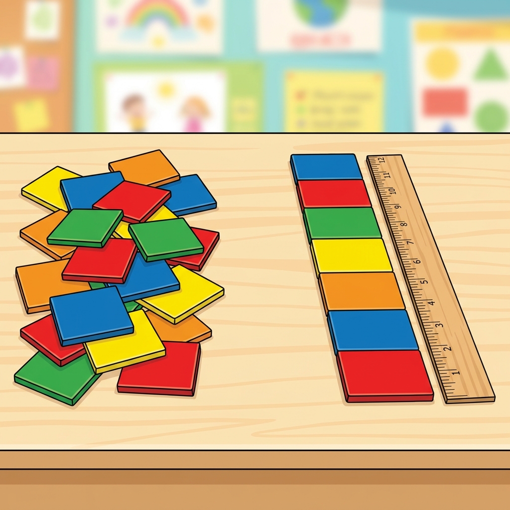 Here is a shape where the tiles overlap. Because they overlap, we are counting the same space twice, which is not correct.