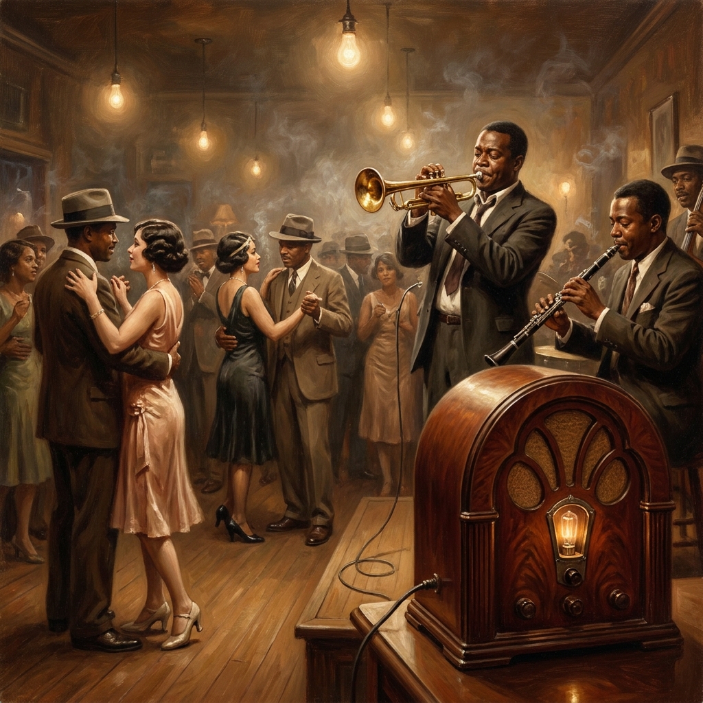 Jazz music is an example of modernization. It emerged from Black musical traditions in New Orleans and spread through the.