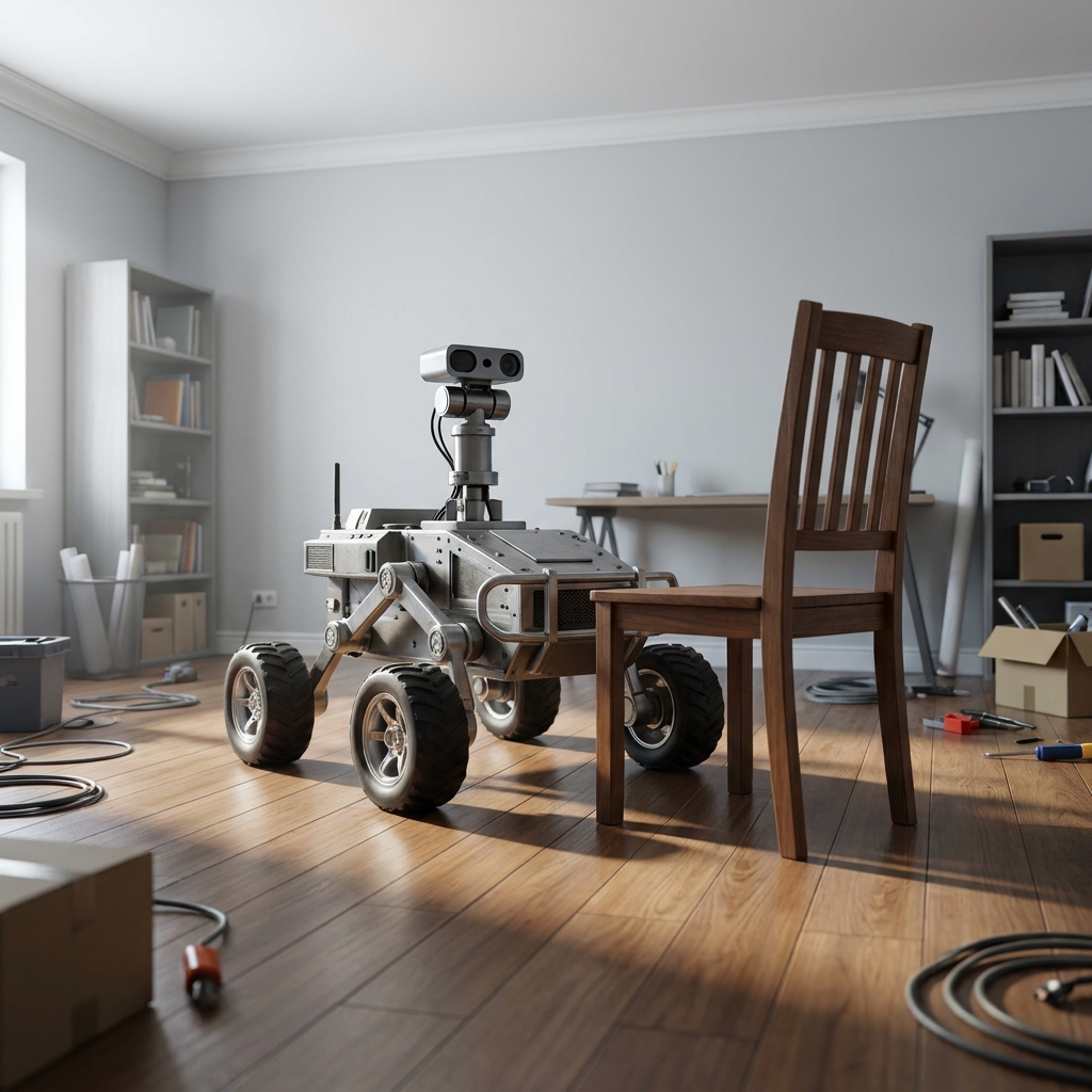Think of a robot rover exploring a room. If the robot detects an obstacle, its programmed rule is to turn 90 degrees to the.