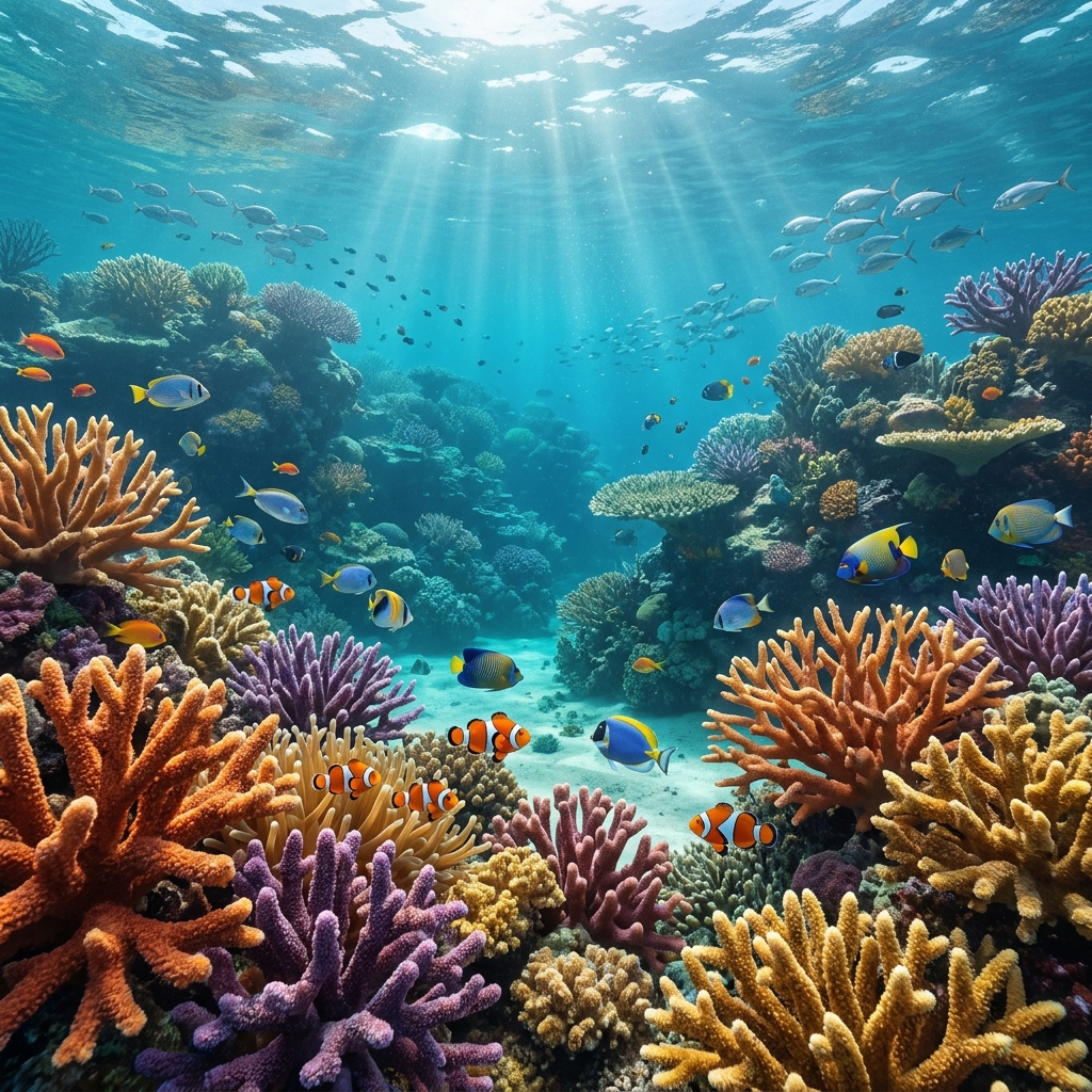 The Great Barrier Reef is a massive home for many sea creatures. In addition, it is the largest coral reef system in the.