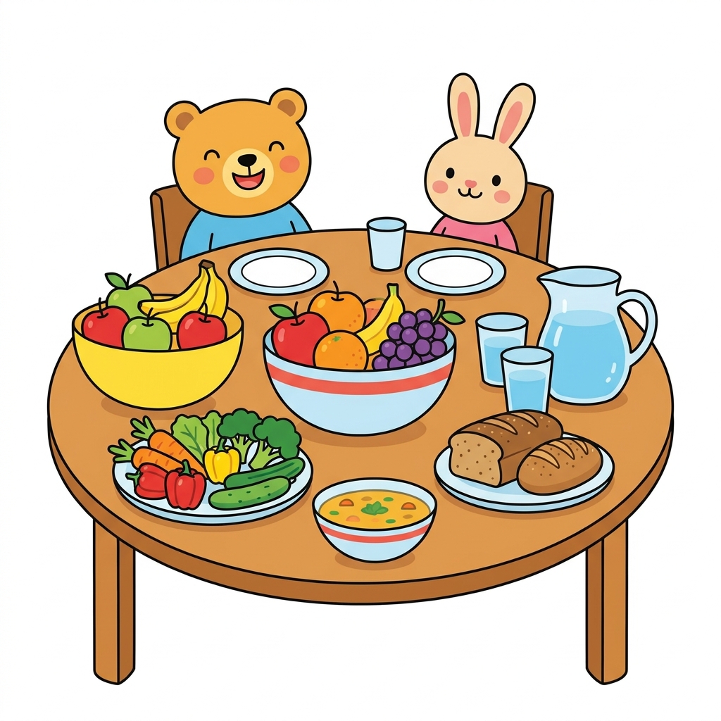 Let us think about Thanksgiving. It is a holiday. We remember how it was very hard to find enough food. We say thank you for.