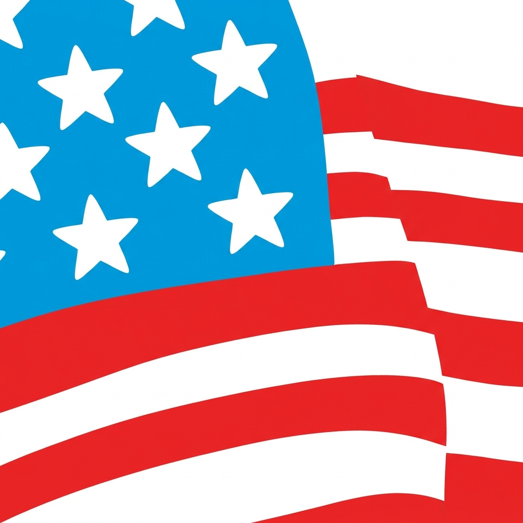 See the stripes and stars? It is a special symbol for us all. We look at it with love.