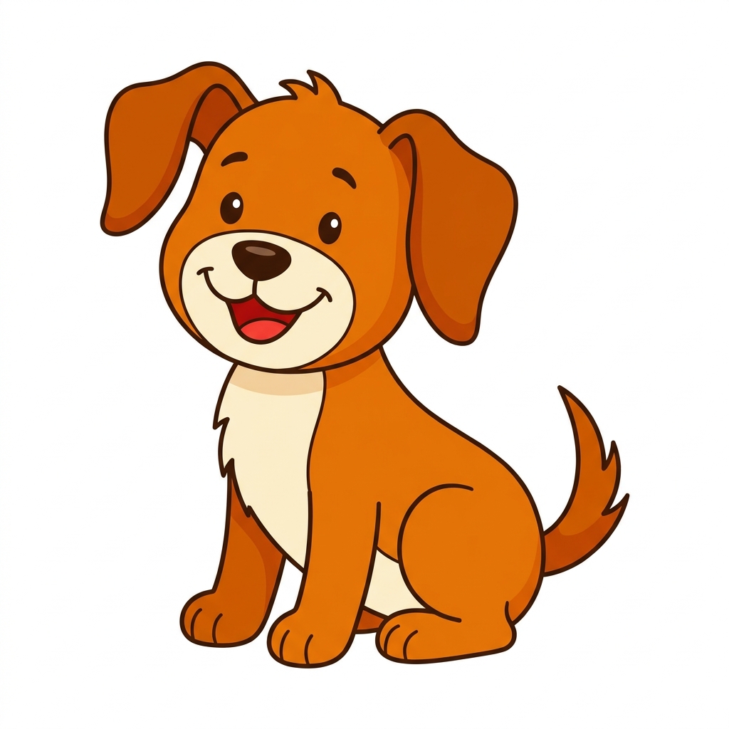 Let us look at this picture together. It shows a fluffy dog. The picture tells us the dog is brown and soft. We can see it.