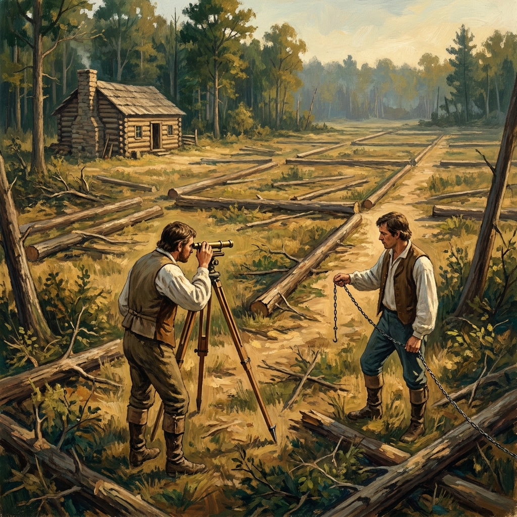 Each township was further divided into 36 smaller sections. Each section was one square mile, or 640 acres. This grid system.