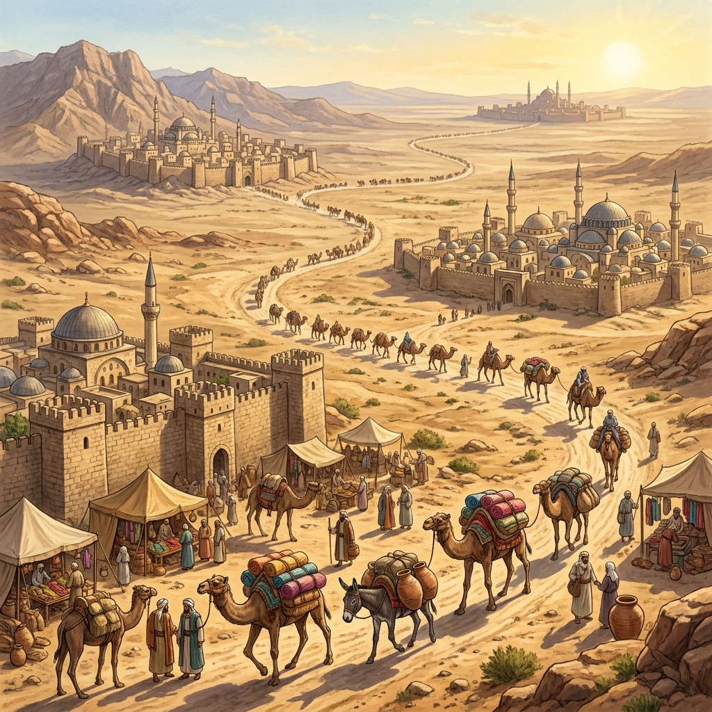 The Silk Road connected many different trade cities across vast distances. By focusing on one city at a time, you can.