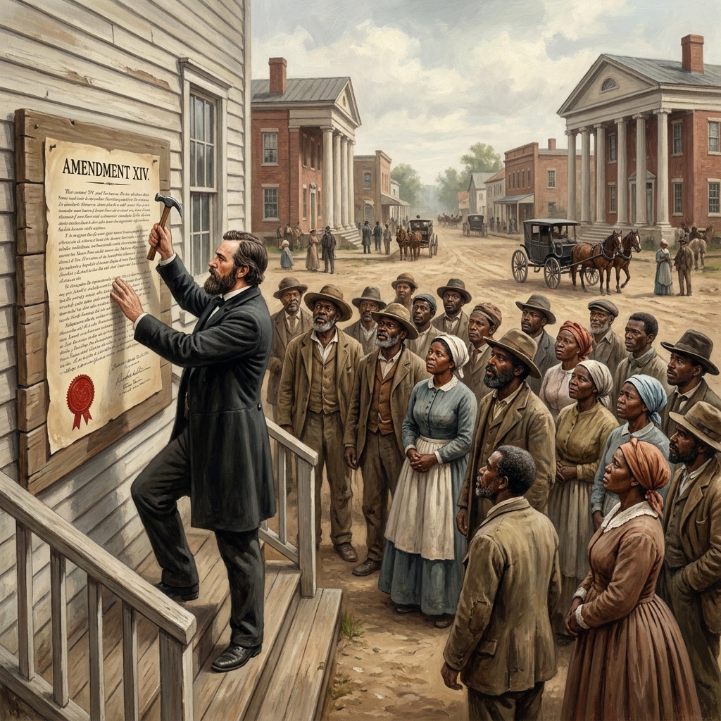 The 14th Amendment is a clear example of Reconstruction because it granted citizenship to all people born in the United.