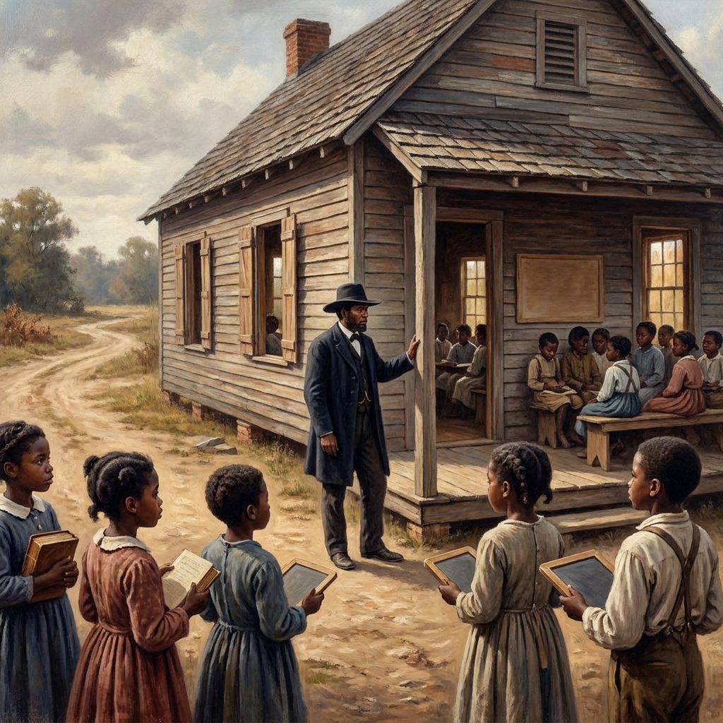 The Freedmen's Bureau set up schools for African American children. This is an example of a social structure because it.