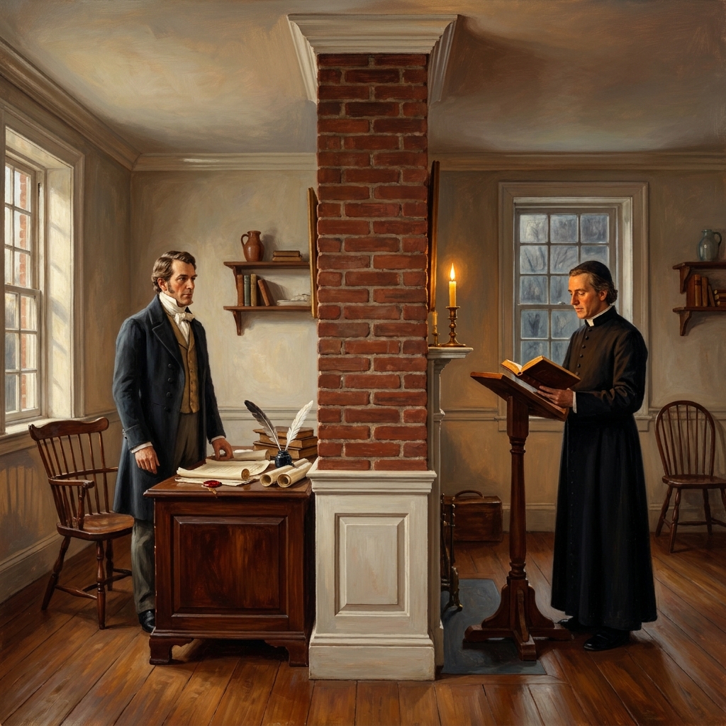 Thomas Jefferson wrote a letter describing a wall of separation between church and state. He meant that the government.