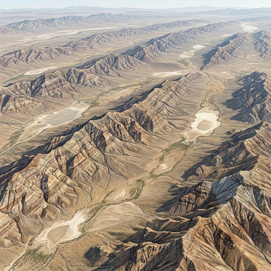 Imagine looking at the Basin and Range Province. We see long mountains and deep valleys running side by side. Let's figure.