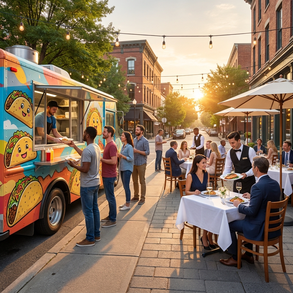 Now let's travel to a different setting, like a restaurant. Ordering food at a casual food truck is different from ordering.