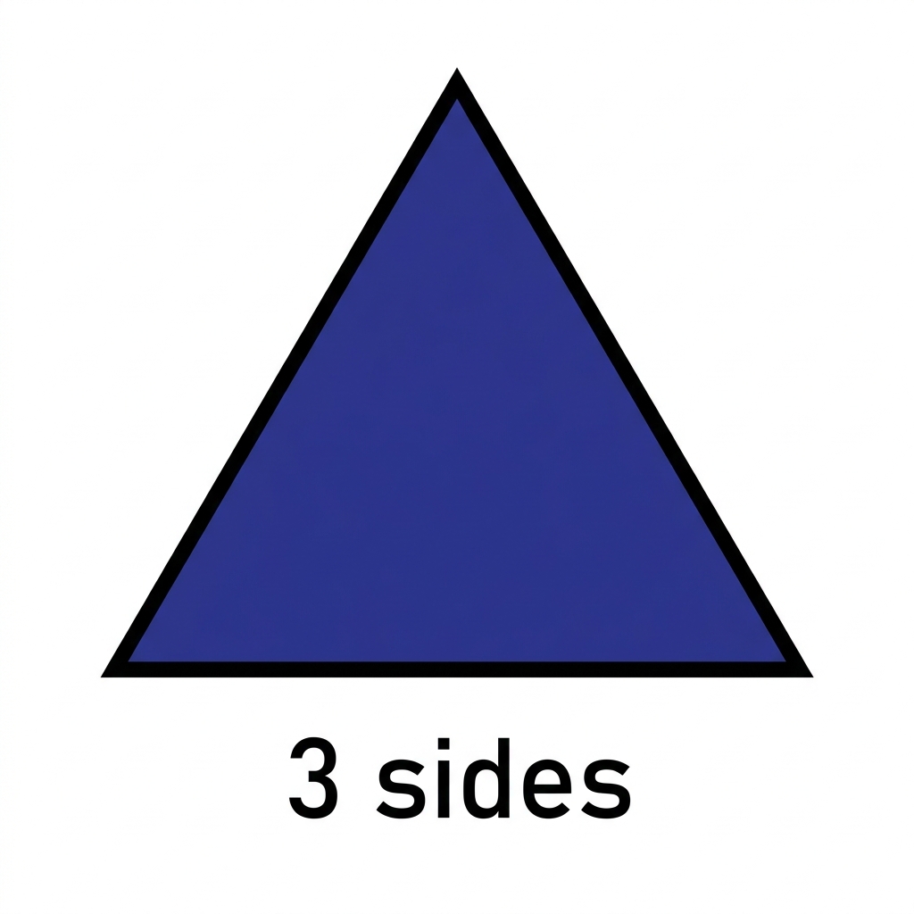 This is a triangle. It has three straight sides. These sides make it a triangle. The color does not change the shape.