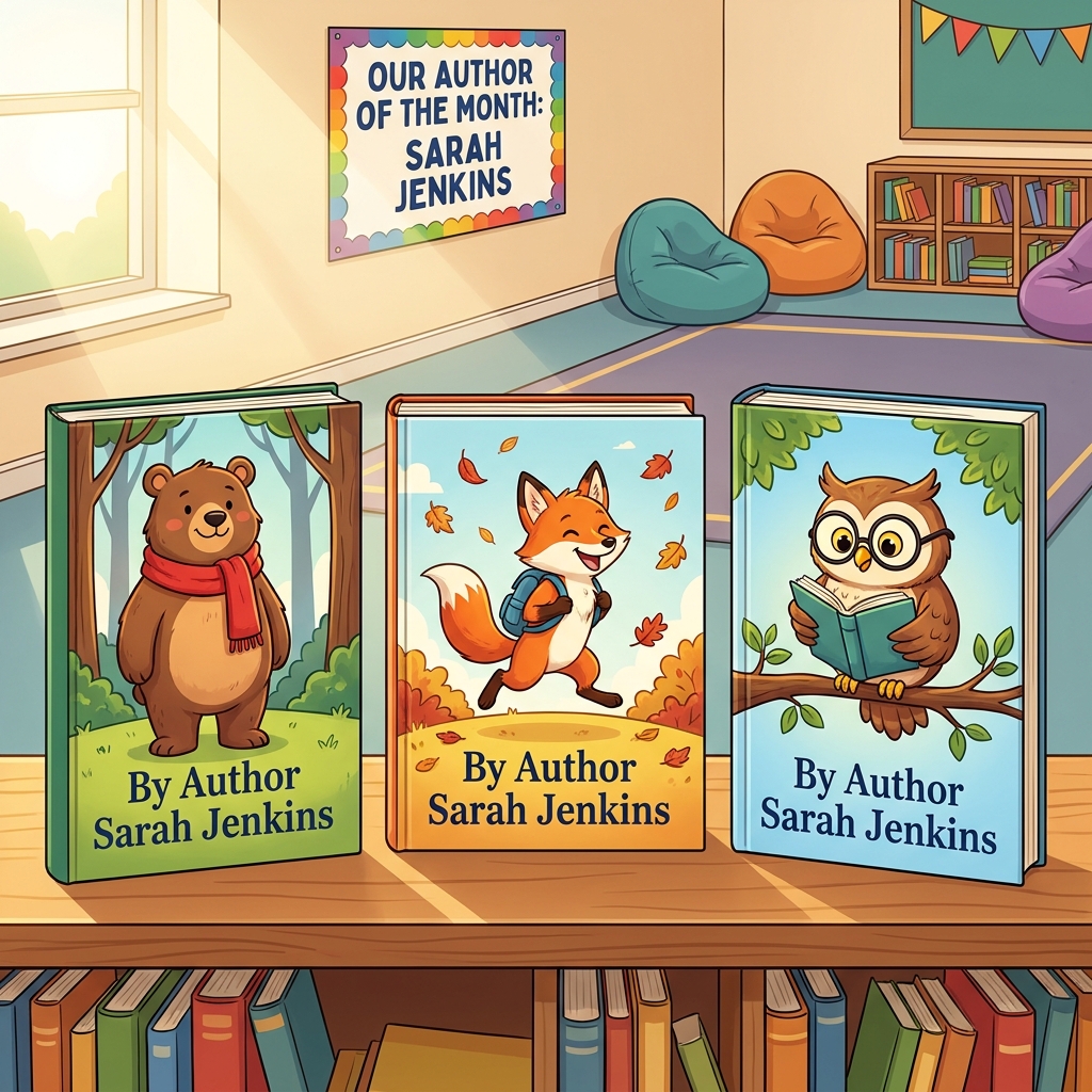 An author is a person who draws and writes. They make the books we love. Let us look at three books by one author.