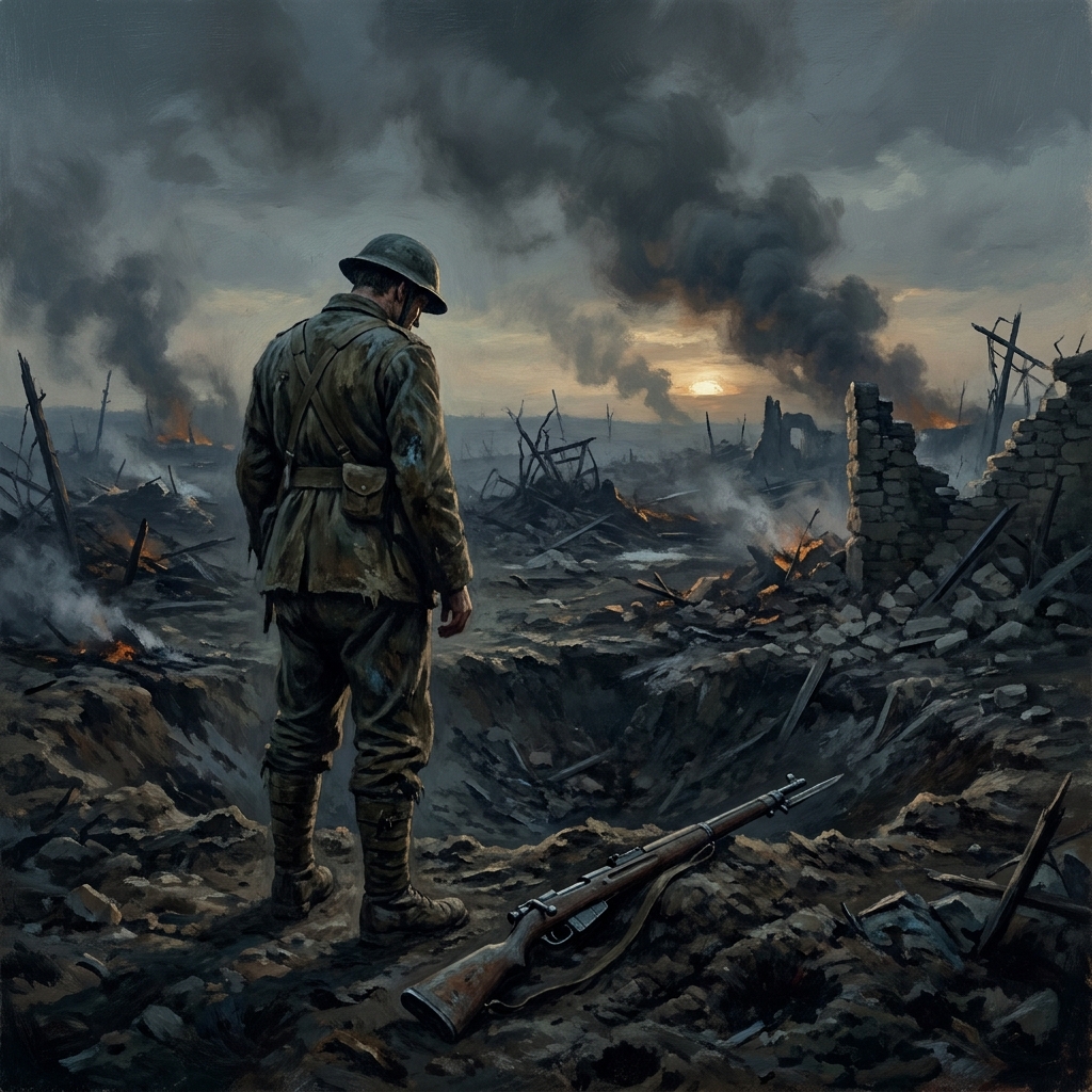 In a war novel, an author might choose a tragic resolution where the protagonist sacrifices everything without winning. This.