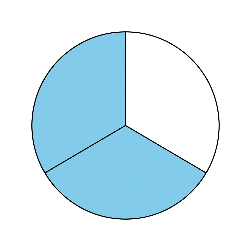 Imagine a circle partitioned into 3 parts with 2 parts shaded, showing 2/3. Let's find how many sixths are equal to 2/3.