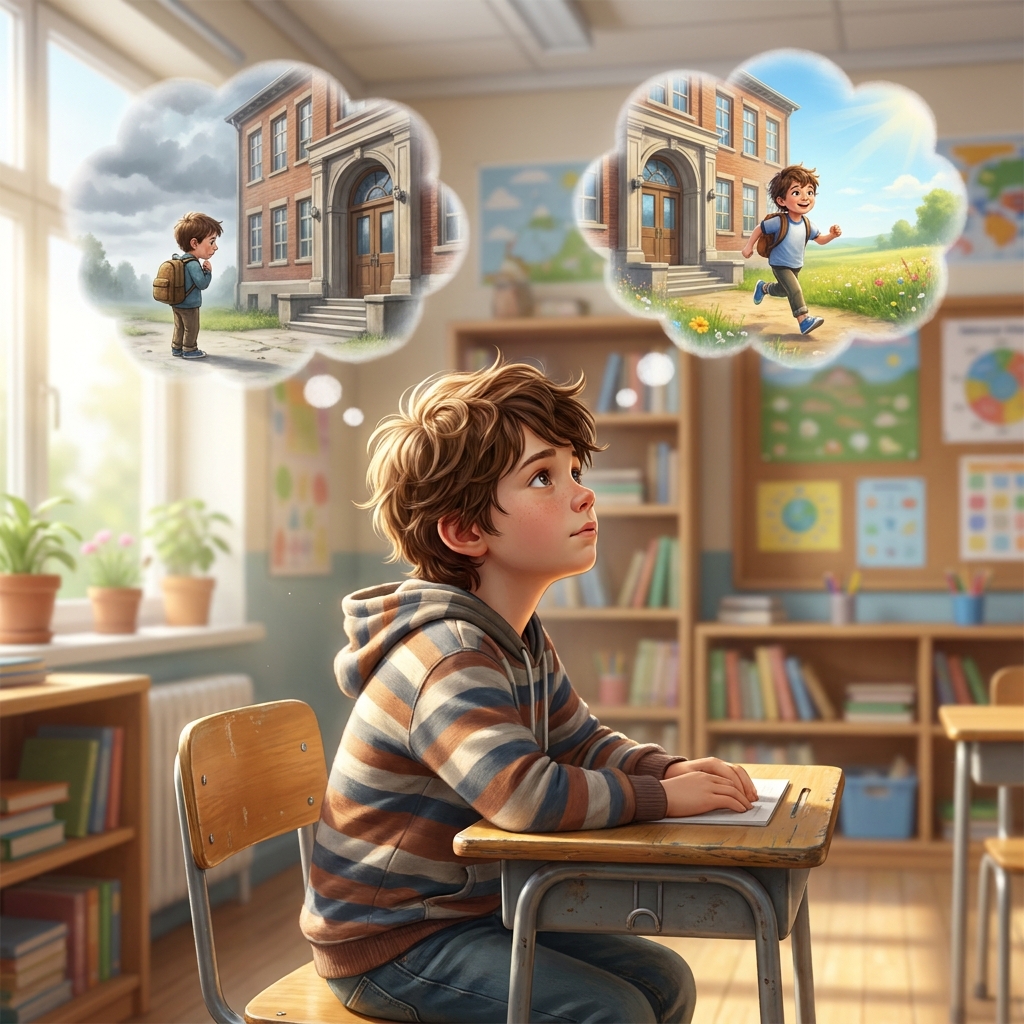 Now let's look at events. Events are things that happen in a story. Think about your first day of school compared to your.