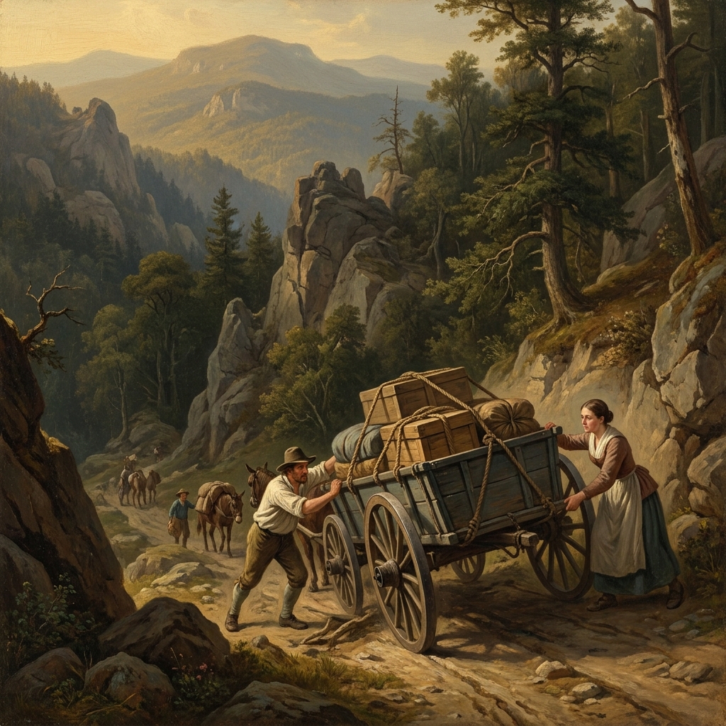 Travelers used heavy wagons to carry their goods through the Cumberland Gap. The path was narrow and rocky. They had to be.
