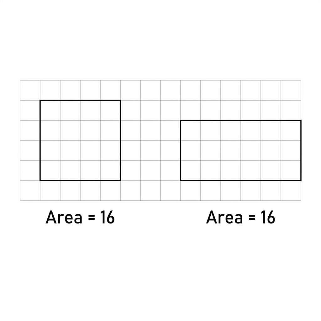 Imagine a square and a rectangle that have the same area. Even though they have the same area, they are not similar because.