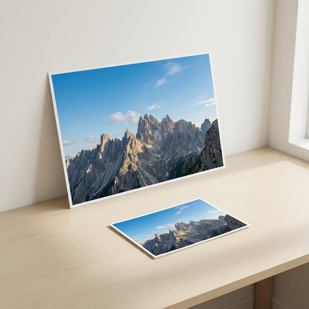 Think about a small photograph that is 4 inches wide. If you print a large poster of that same image that is 8 inches wide.