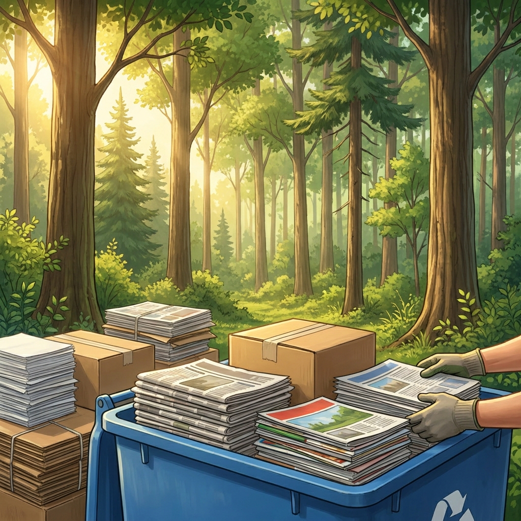 Example two: 'Recycling reduces waste because it turns old items into new products. Records show that recycling one ton of.