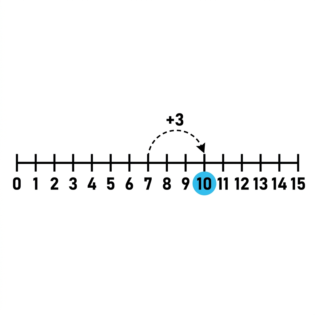 You already know how to count forward on a number line to find a total. We can use this same number line to jump to 10.
