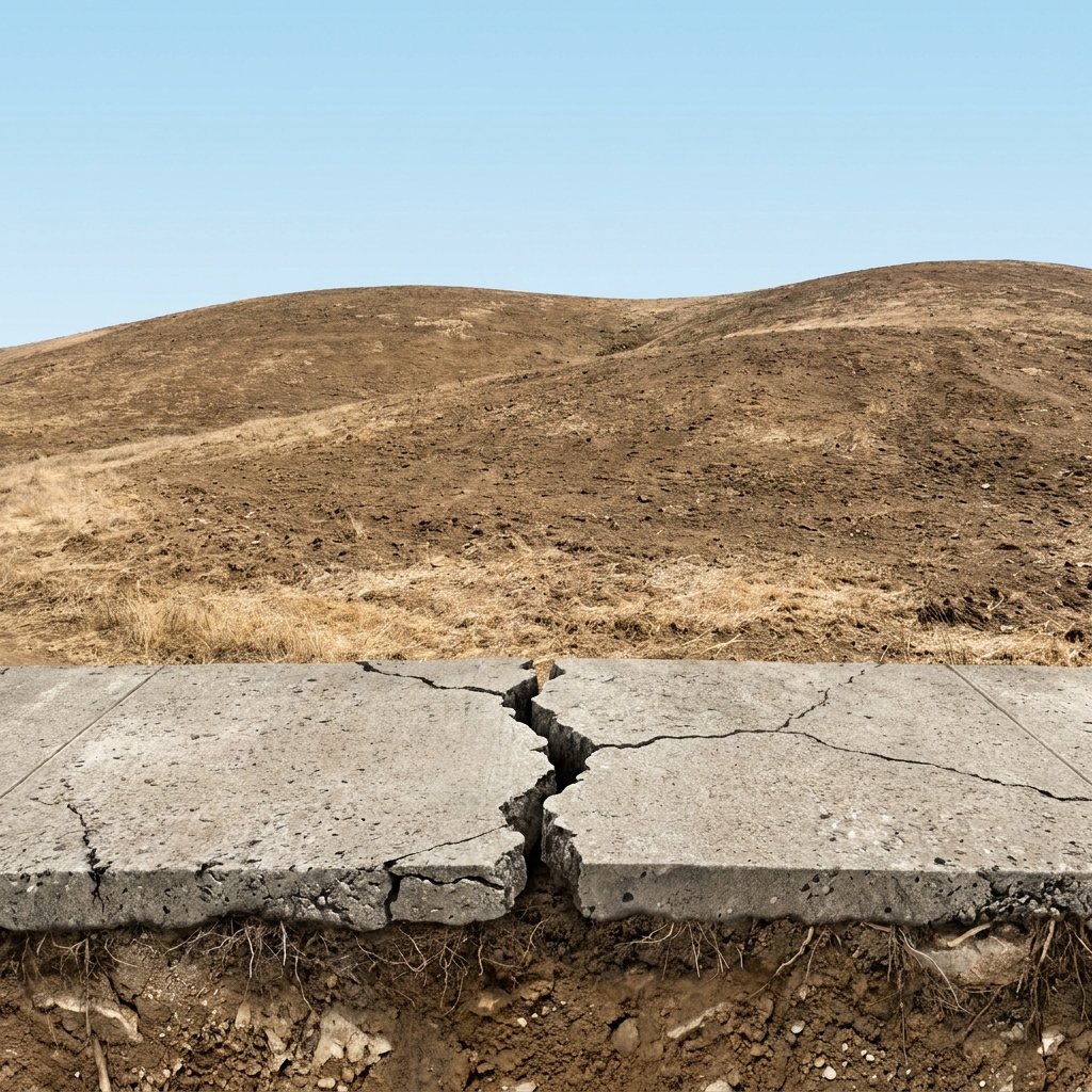 An earthquake is a shaking of the ground. It can cause a sidewalk to crack. A wildfire can clear a hillside of all its.