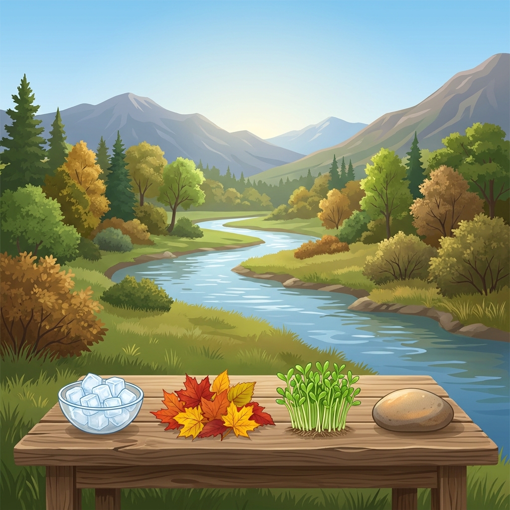 We have a table for an inland valley. It shows high and low temperatures for four seasons. Let's figure out what this data.