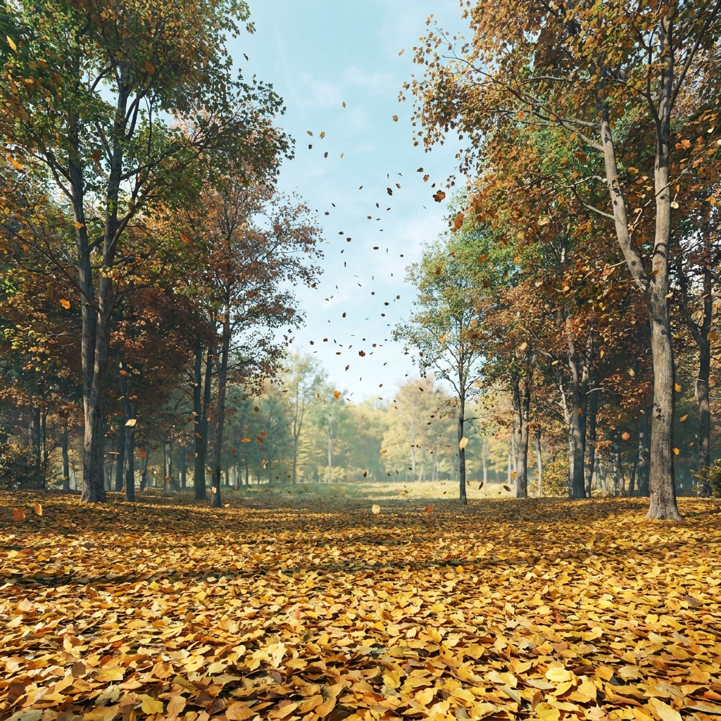 The poem says, 'The leaves turn gold and drift to the ground, the air grows crisp and cold.' These lines show the season is.