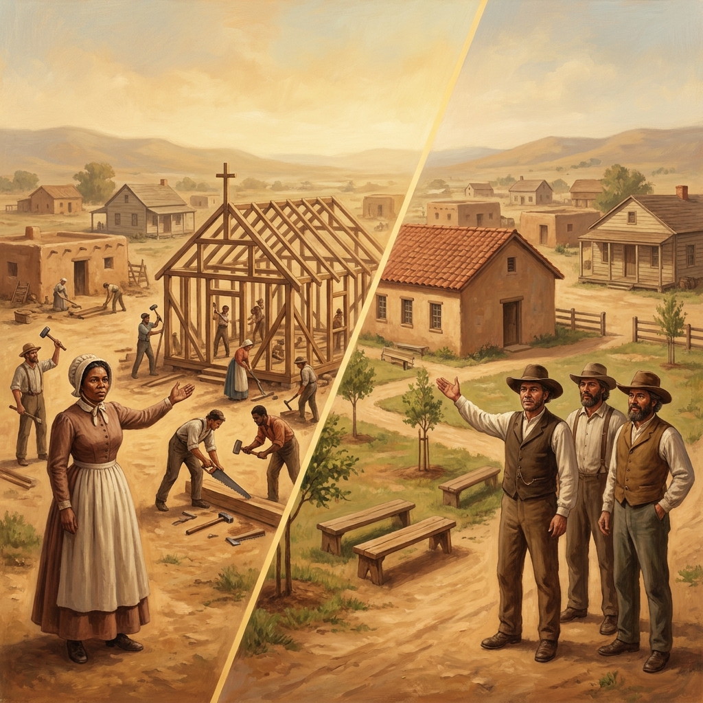 Today, we have leaders who build schools and parks. In the 1800s, women like Biddy Mason built churches and businesses. Both.