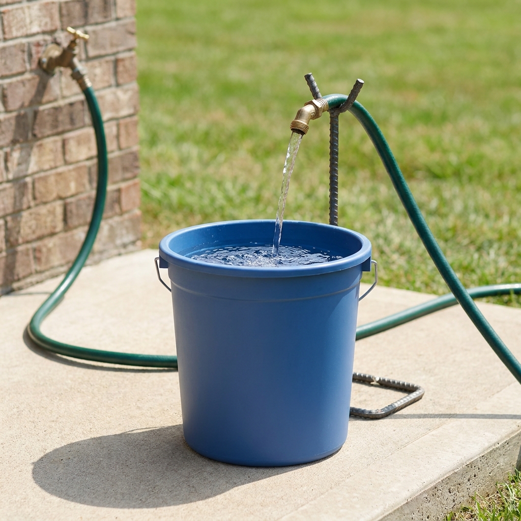 Now let's look at filling a bucket with water. If a hose pours 3 liters of water into a bucket every minute, the total.
