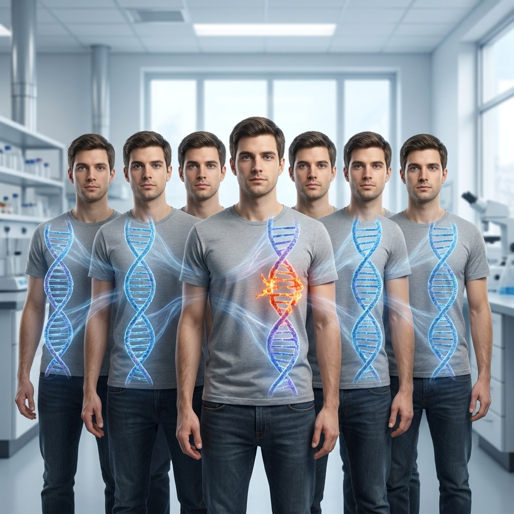 Genetic mutations are permanent changes in the DNA sequence. While identical twins start with the same DNA blueprint, if a.