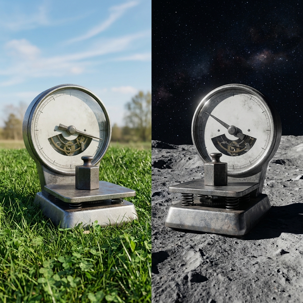 Mass is the amount of matter in an object. If you stand on a scale on Earth, you have a certain weight because Earth's.